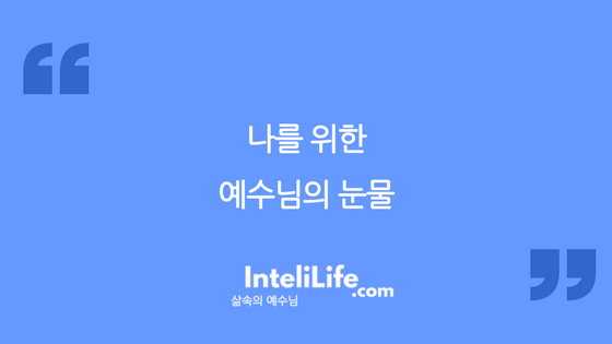 나를 위한 예수님의 눈물