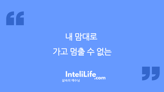 내 맘대로 가고 멈출 수 없는